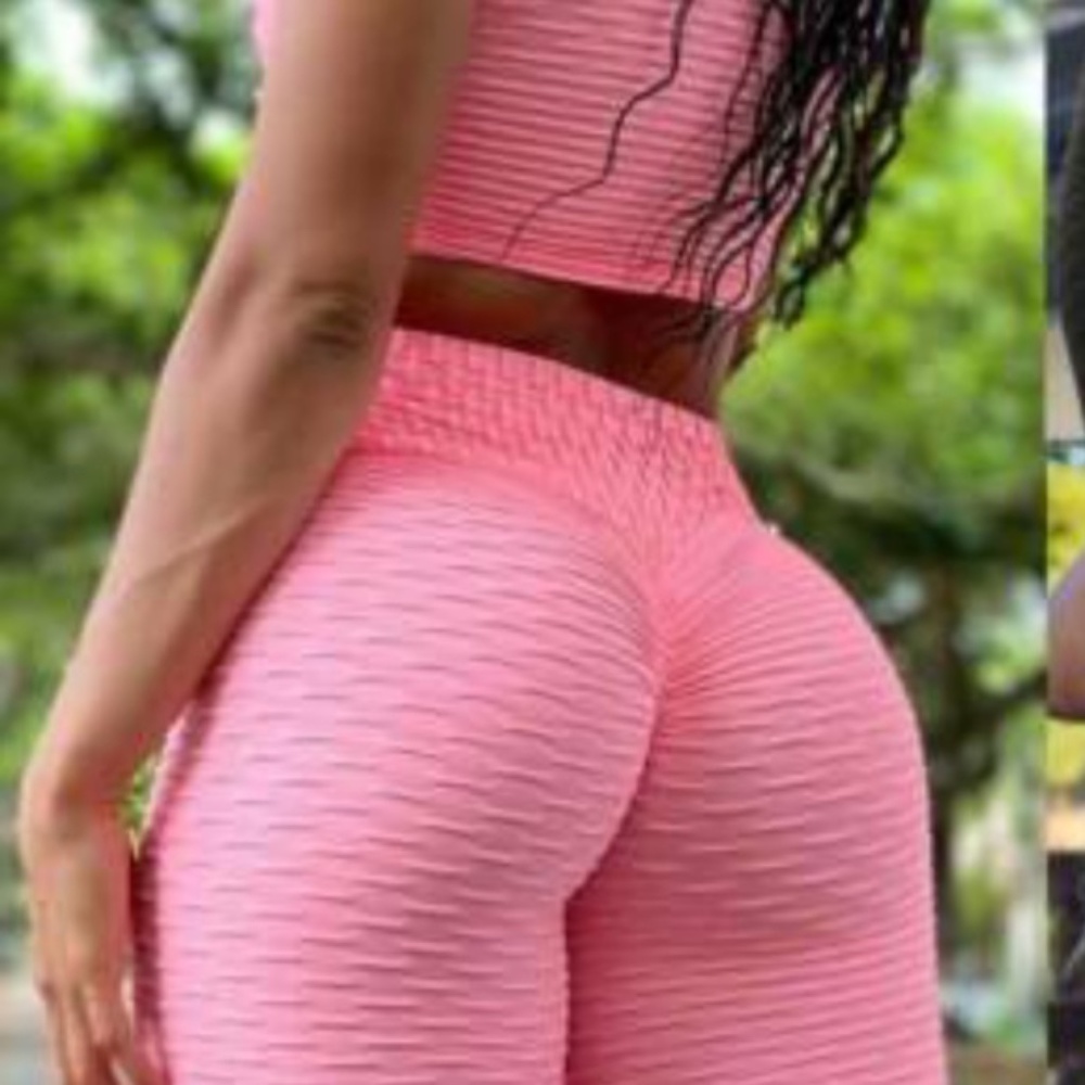 HOT PINK BRAZILIAN SCRUNCH LEGGINGS ANTI CELULITE - Picture 4 of 8